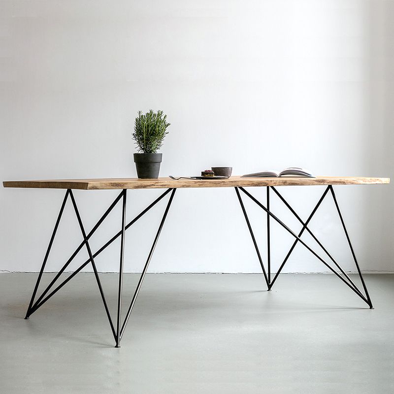 Rectangle 4 Legs Luxury Dining Table Wood Color Fixed Table of Solid Wood Clearhalo ' dining_table' 'Dining Tables & Seating' 'Dining Tables' 'furn' 'furn_dining_table' 'Furniture' 'furniture_dining_table' 'Kitchen & Dining Furniture' 'kitchen&dining_furn' 'kitchen' 'kitchen_dining_table' 1200x1200_c0c1a76b-8373-415a-91cb-dfda773fffbf
