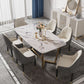 Luxury Marble Top Dining Table Rectangle Indoor Table with Trestle Base Clearhalo 'Dining Tables & Seating' 'Dining Tables' 'dining_table' 'furn' 'furn_dining_table' 'Furniture' 'furniture_dining_table' 'Kitchen & Dining Furniture' 'kitchen' 'kitchen_dining_table' 1200x1200_c0c26691-5438-4371-8db6-e104aca25bac