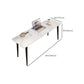 Industrial Style Writing Desk Rectangular Shaped Task Desk in White for Home