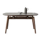 Mesa de comedor de piedra gris con patas de madera Mesa de comedor plegable moderna