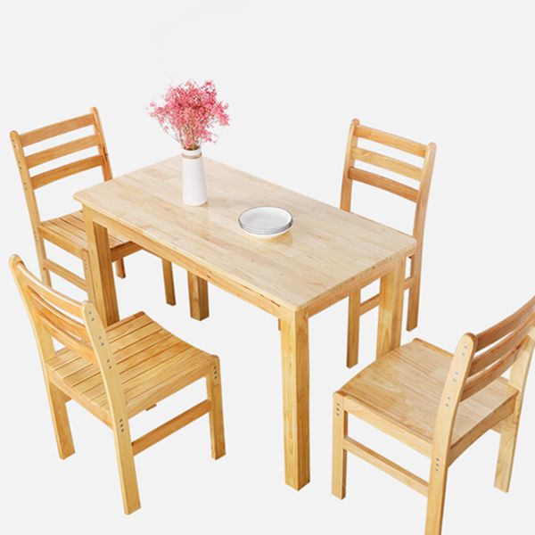 Contemporary Style Oak Dining Table 4 Legs Solid Wood Base Table for Home Clearhalo ' dining_table' 'Dining Tables & Seating' 'Dining Tables' 'furn' 'furn_dining_table' 'Furniture' 'furniture_dining_table' 'Kitchen & Dining Furniture' 'kitchen&dining_furn' 'kitchen' 'kitchen_dining_table' 1200x1200_c0c6a77e-dddd-4167-b0d7-d8feae4fb836