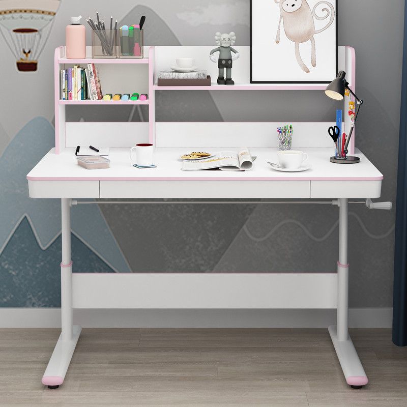 Contemporary Wooden Writing Desk 51.2"H Adjustable Desk for Home Clearhalo 'furn' 'furn_office_desk' 'Furniture' 'Office Desks' 'Office Furniture' 'office_desk' 1200x1200_c0c7ed28-aa25-4a66-a047-8472279a1025