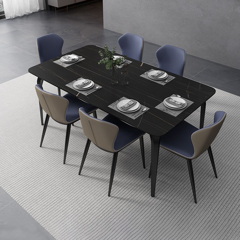 Rectangle Shape Industrial Dining Table Fixed Table with Sintered Stone Clearhalo 'Dining Tables & Seating' 'Dining Tables' 'dining_table' 'furn' 'furn_dining_table' 'Furniture' 'furniture_dining_table' 'Kitchen & Dining Furniture' 'kitchen' 'kitchen_dining_table' 1200x1200_c0c89f3e-b897-4618-940f-6f3b753fd0f6