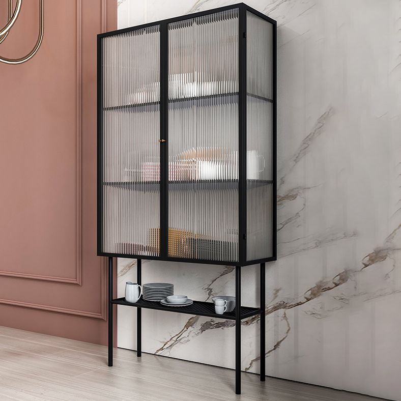 Sideboard di ferro della porta di vetro moderno server moderno con spazio per il soggiorno cucina