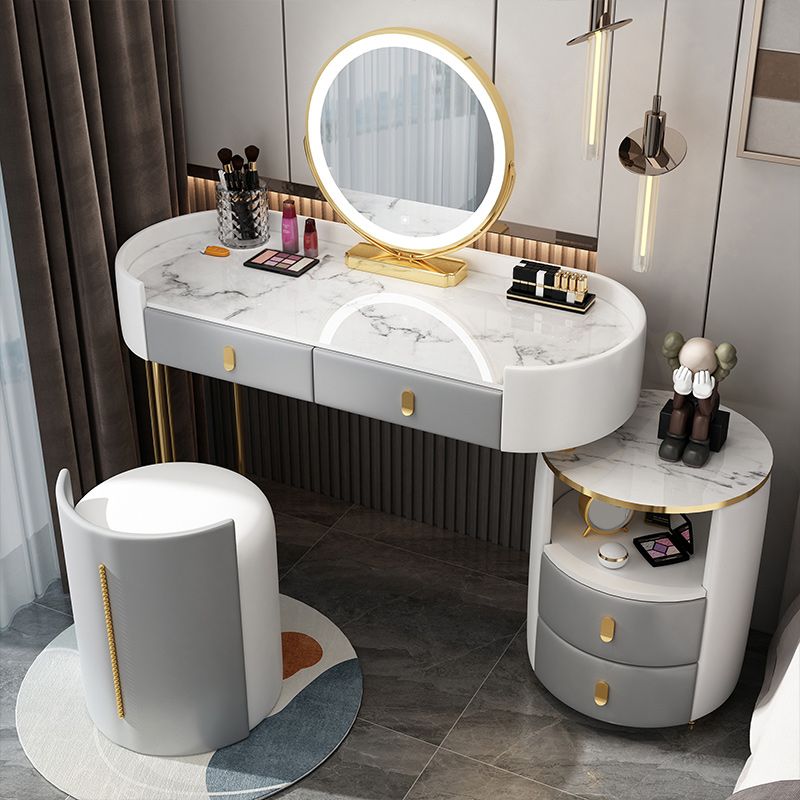 Removable Makeup Counter Lighted Mirror Vanity Dressing Table for Bedroom