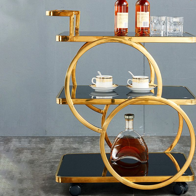 Home Dining Rectangular Prep Table Modern 3-Tier Kitchen Trolley Clearhalo 'furn' 'furn_kitchen_islands_carts' 'Furniture' 'Kitchen & Dining Furniture' 'Kitchen Islands & Carts' 'kitchen_islands_carts' 1200x1200_c0c93d17-30a4-4f50-9166-f7fce5fdb00b