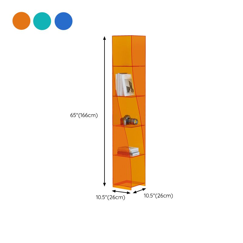 Modern Style Closed Back Bookshelf Vertical Acrylic Bookcase Clearhalo 'Bookcases' 'furn' 'furn_bookcases' 'Furniture' 'Office Furniture' 1200x1200_c0c93e81-87b8-4427-a3f4-618c0ab21af4