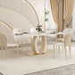 Glam Style Dinner Table Stone Rectangle Dining Room Table in White Clearhalo 'Dining Tables & Seating' 'Dining Tables' 'dining_table' 'furn' 'furn_dining_table' 'Furniture' 'Kitchen & Dining Furniture' 1200x1200_c0ca3279-4885-455c-92fc-8c93d6bd7a91