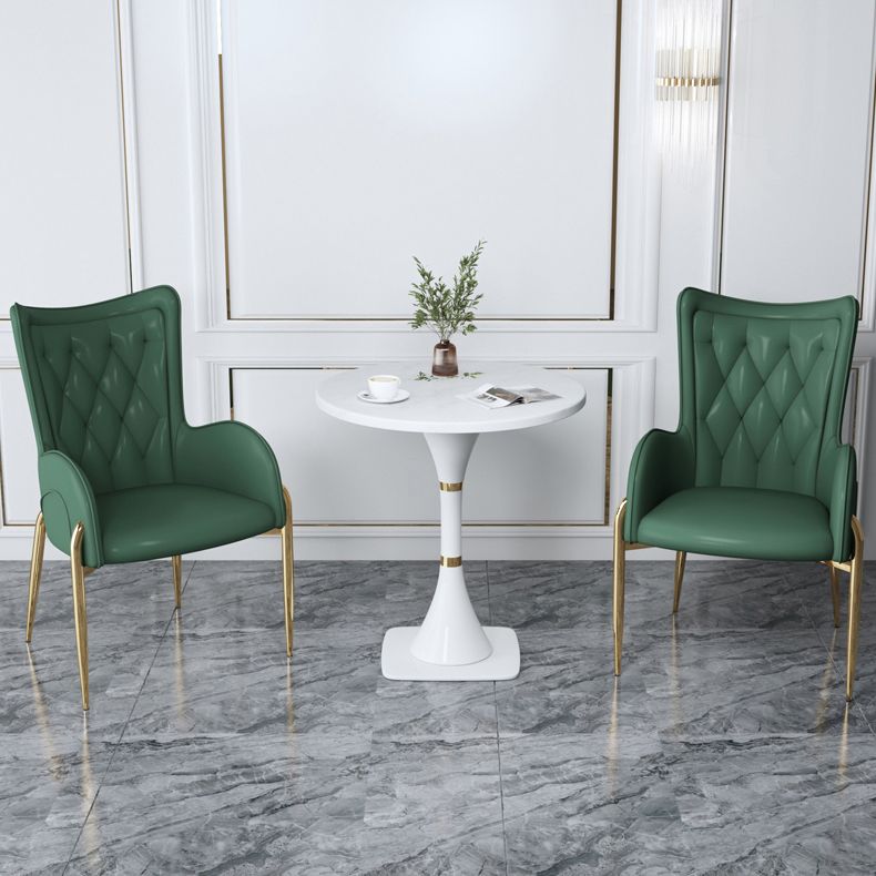 Nordic Metal Dining Room Chair Upholstered Linen Fabric Arm Single Chair for Restaurant Clearhalo ' kitchen&dining_furn' 'Dining Chairs' 'Dining Tables & Seating' 'dining_chair' 'furn' 'furn_dining_chair' 'Furniture' 'furniture_dining_chair' 'Kitchen & Dining Furniture' 'kitchen' 1200x1200_c0ca3a20-cba2-4346-bc2c-46fec72df877