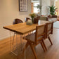 Pine Solid Wood Dining Site Table Modern Acrylic Double Pedestal Table
