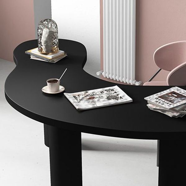 パインソリッドウッドライティングデスクインダストリアルスタイルの台座ベースオフィスデスク