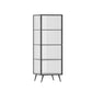 Industrial Curio Cabinet Metal Glass Doors Storage Cabinet for Bedroom