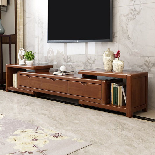 Modern Wood TV Media Stand Open Storage TV Stand with Drawers for Living Room