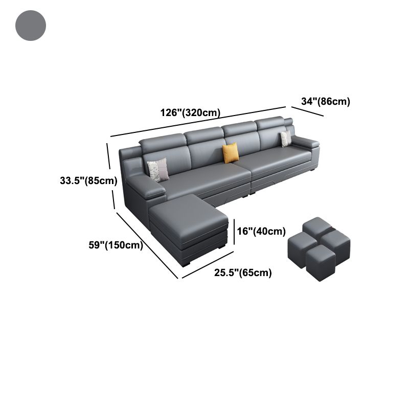 Section des meubles de mélanges de faux cuir et de coton contemporains