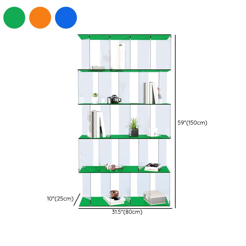 Scandinavian Standard Bookshelf Acrylic Open Back Bookcase with Shelves