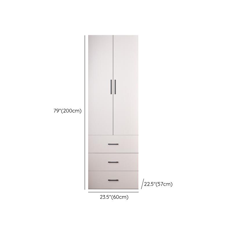 White Modern Armoire Engineered Wood Grand Wardrobe with Drawers and Hanging Rod Clearhalo 'Armoires & Wardrobes' 'armoires_wardrobes' 'Bedroom Furniture' 'furn' 'furn_armoires_wardrobes' 'Furniture' 1200x1200_c0d00754-fa06-4a39-855a-0c56f35a2f5c