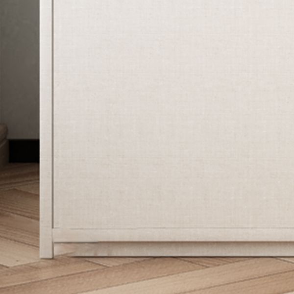 Modern White Wardrobe Cabinet Engineered Wood Wardrobe with Garment Rod