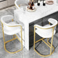 Glam Restaurant Leather Stool Matte Finish Metal Footrest Barstool
