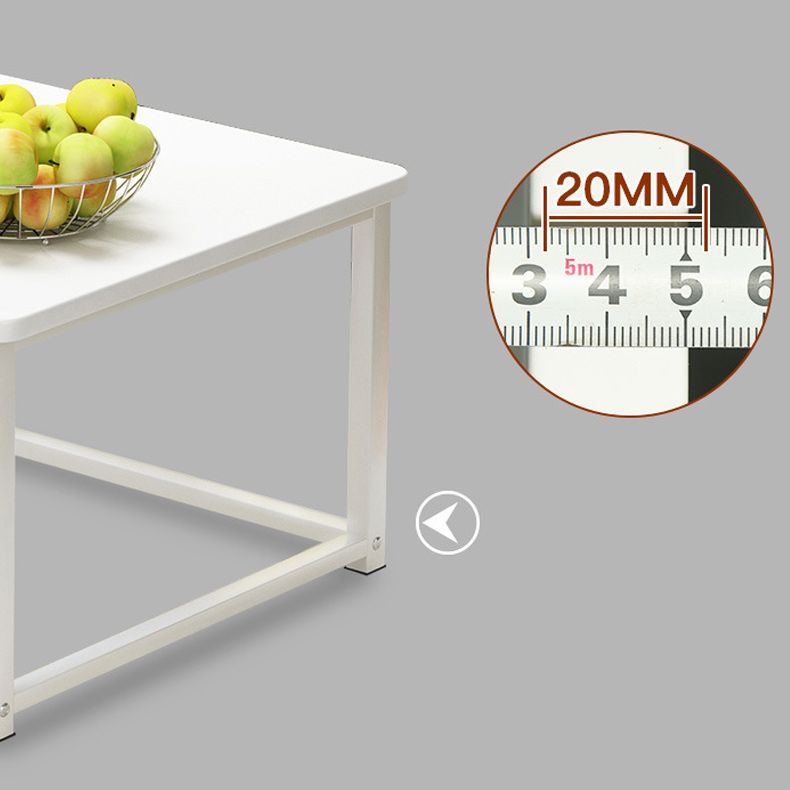 Zeitgenössischer Rechteck Couchtisch mit Eisenrahmenbasis und Holzoberteil