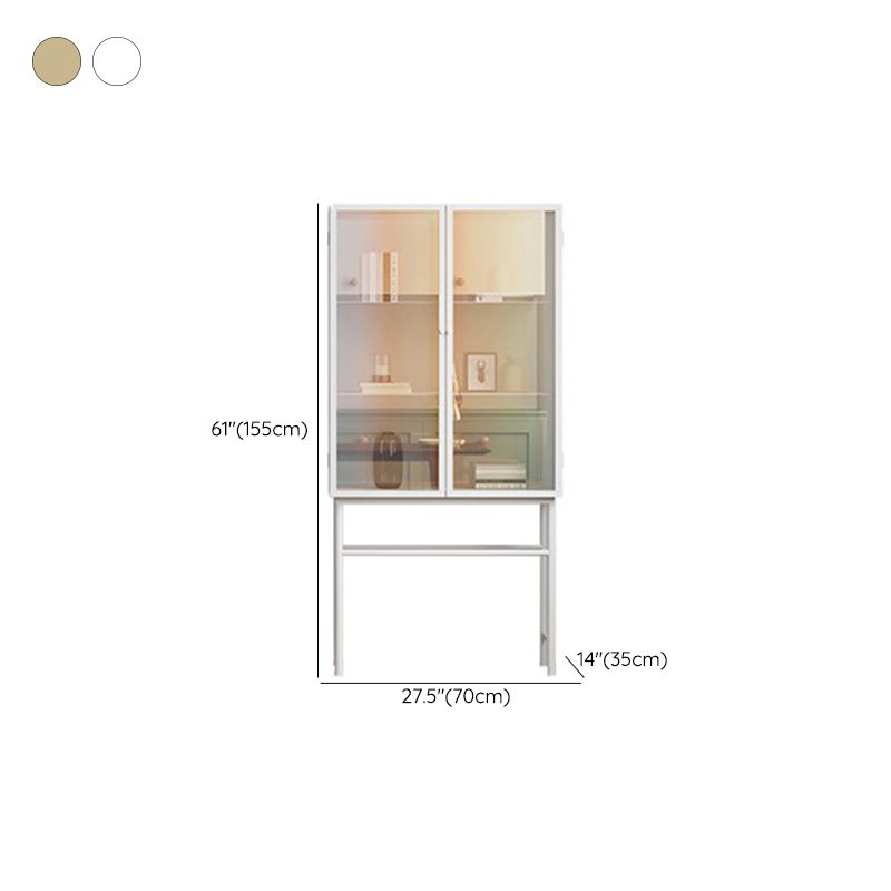 Puertas de vidrio de estilo moderno Mesa de buffet de metal con 2 puertas