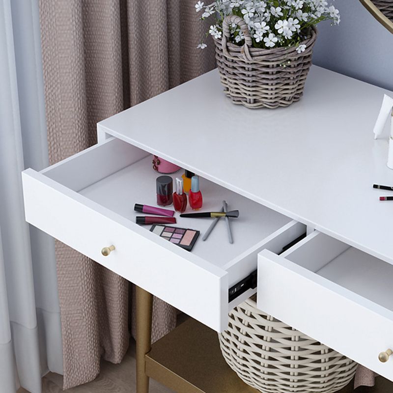 17.71 "2つのストレージ引き出し付きの鏡の虚栄心テーブル付きの幅の広いメイクアップカウンター