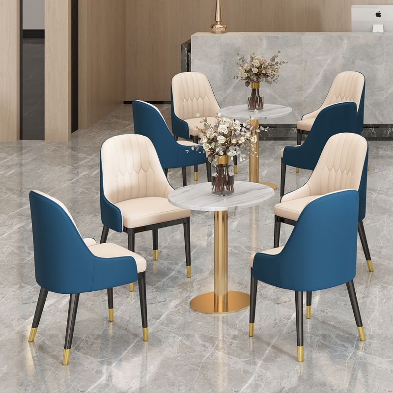 Sintered Stone White Dining Table Glam Style Pedestal Table for Dining Room Clearhalo ' dining_table' 'Dining Tables & Seating' 'Dining Tables' 'furn' 'furn_dining_table' 'Furniture' 'furniture_dining_table' 'Kitchen & Dining Furniture' 'kitchen&dining_furn' 'kitchen' 'kitchen_dining_table' 1200x1200_c0d67c41-6583-4a19-9936-58cc18706937