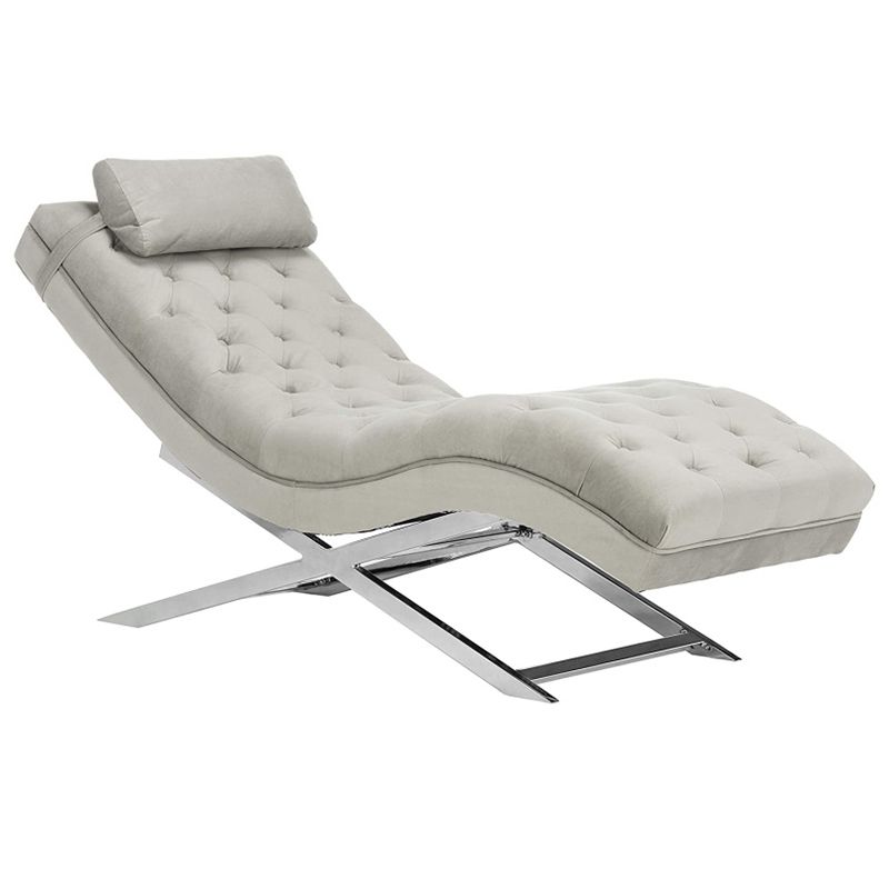 Sillón capitoné sin brazos Chaise de terciopelo contemporáneo para sala de estar