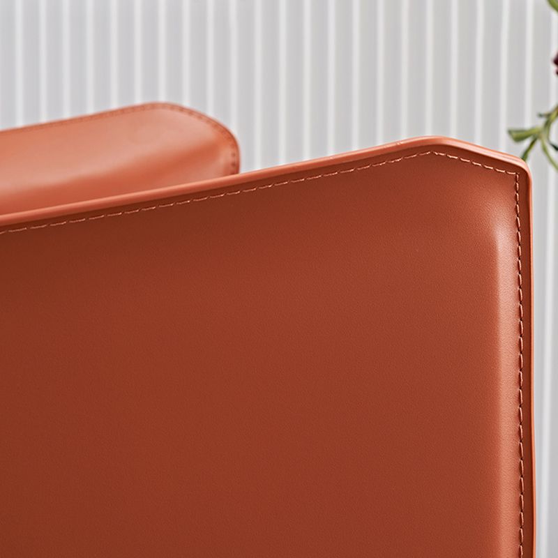 Contemporary Metal Dining Chair Dining Room Solid Back Single Chair with Arm Clearhalo ' kitchen&dining_furn' 'Dining Chairs' 'Dining Tables & Seating' 'dining_chair' 'furn' 'furn_dining_chair' 'Furniture' 'furniture_dining_chair' 'Kitchen & Dining Furniture' 'kitchen' 1200x1200_c0d7a5be-9dac-43a3-a507-a31a88c541b4