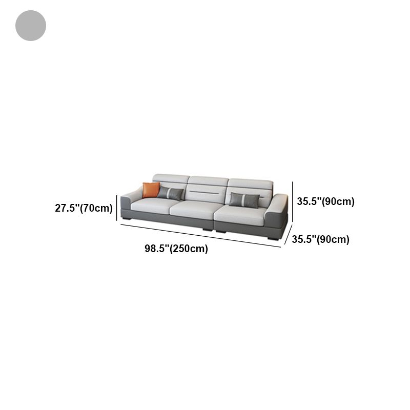 Contemporary Faux Feather Sofa & Chaise with Pillows for Living Room Clearhalo 'furn' 'furn_sectionals' 'Furniture' 'furniture_sectionals' 'Living Room Furniture' 'Sectionals' 1200x1200_c0d8f1f3-3825-4767-bd1e-8ef56a96da3d