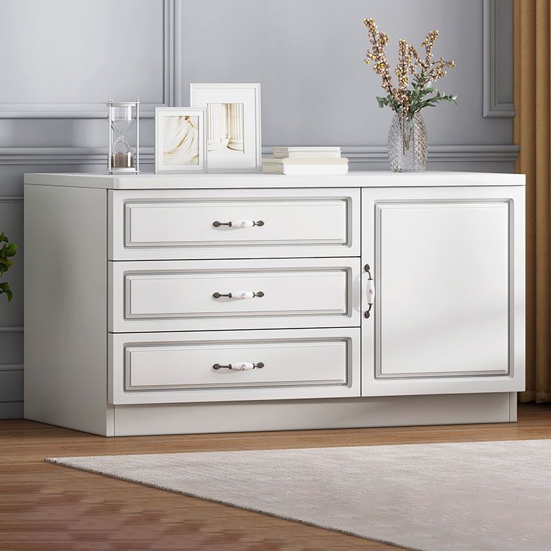 引き出し長方形のアクセントチェストを備えた現代の木材アクセントキャビネット