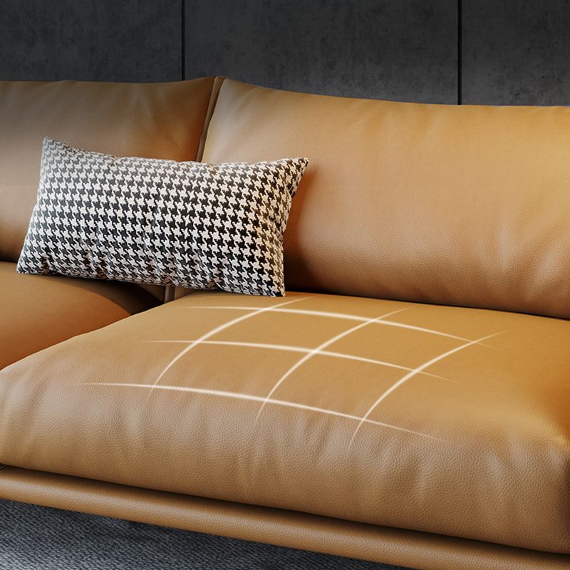 Modern Cushions Standard Sofa 29.53"High Square Arm Sofa, Champagne Clearhalo 'furn' 'furn_sofas' 'Furniture' 'furniture_sofas' 'kitchen' 'kitchen_sofas' 'Living Room Furniture' 'Sofa' 'sofas' 1200x1200_c0daa0c9-7cde-4d22-8f72-17eb02549915