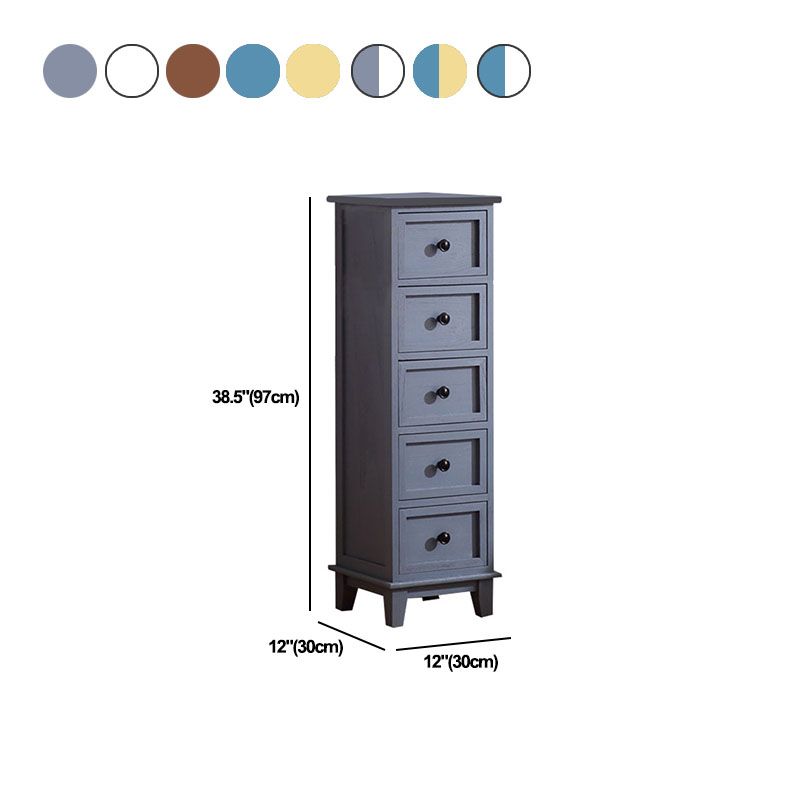 Coffre de rangement de style rétro, coffre de lingerie vertical en bois pour chambre à coucher