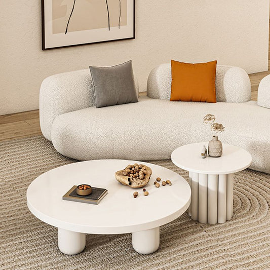 Tavolino in legno massiccio in legno 4 gambe rotonde tavolino minimalista