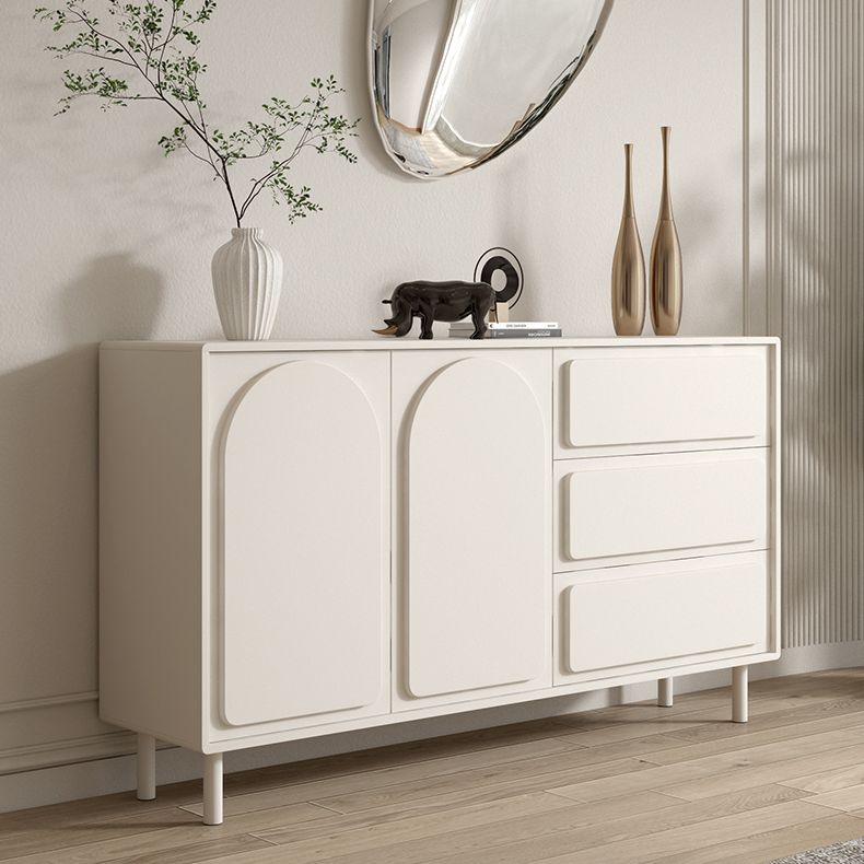 White Engineered Wood Buffet Server Modern Sideboard with Drawers Clearhalo 'buffet_sideboard' 'Buffets & Sideboards' 'furn' 'furn_buffet_sideboard' 'Furniture' 'Kitchen & Dining Furniture' 1200x1200_c0dd5f81-e022-466b-9746-c198591a679f