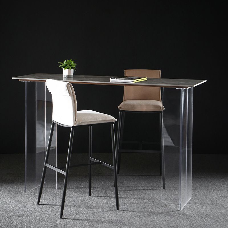 Armless Bar Stool Contemporary Low Back Dining Stool with Footrest Clearhalo 'Bar Furniture' 'Bar Stools' 'bar_stools' 'furn' 'furn_bar_stools' 'Furniture' 'Kitchen & Dining Furniture' 1200x1200_c0dd946d-3930-400c-a8ff-30d631082186