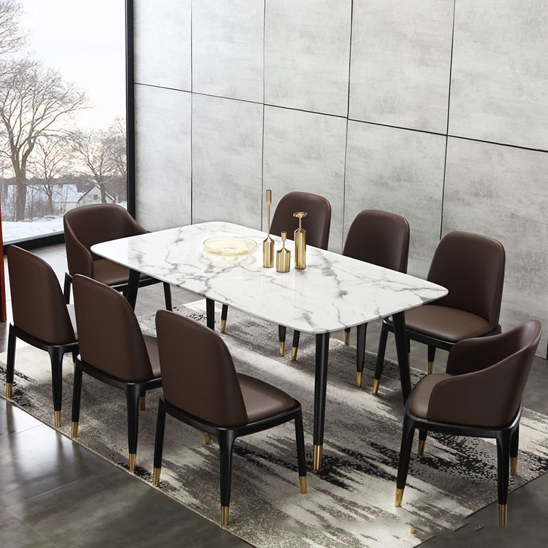 Chaises de salle à manger rembourrées Parsons Chaises avec base en bois massif