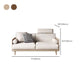 Contemporary Sofa with Loose Back and Pillows in Linen and Solid Wood