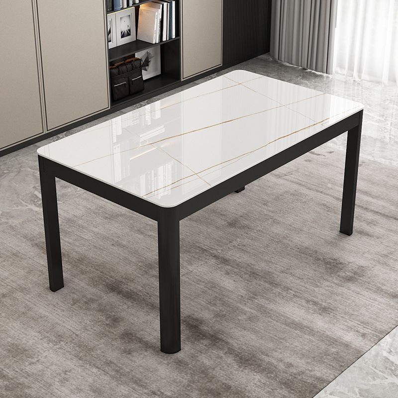 Modern Black in Glass Counter Table Rectangle Dining Table for Kitchen Clearhalo 'Dining Tables & Seating' 'Dining Tables' 'dining_table' 'furn' 'furn_dining_table' 'Furniture' 'Kitchen & Dining Furniture' 1200x1200_c0df8b9b-4287-40e6-a1a0-b5e5924b600f