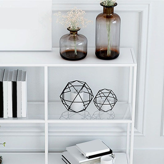 Modern Bookcase Metal Open Back Etagere Bookshelf for Home Office