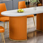 Stone White Top Dining Table Modern Dining Table with Double Pedestal Base Clearhalo 'Dining Tables & Seating' 'Dining Tables' 'dining_table' 'furn' 'furn_dining_table' 'Furniture' 'furniture_dining_table' 'Kitchen & Dining Furniture' 'kitchen' 'kitchen_dining_table' 1200x1200_c0e057ea-5f9a-492a-974d-485ccab1be03
