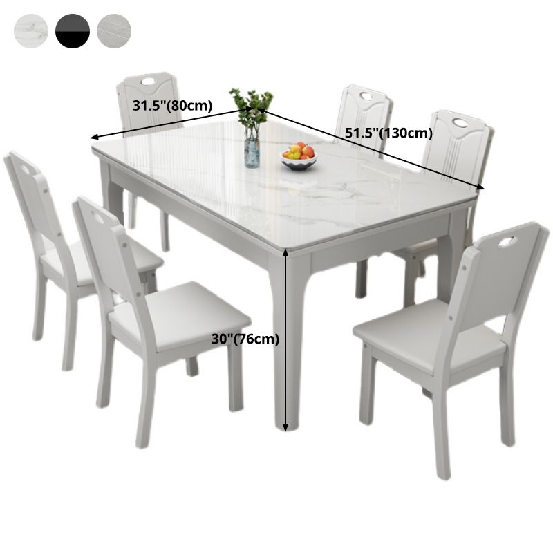 Rectangle Modern Dining Table Sintered Stone Fixed Table with 4 Wood Legs Clearhalo ' dining_table' 'Dining Tables & Seating' 'Dining Tables' 'furn' 'furn_dining_table' 'Furniture' 'furniture_dining_table' 'Kitchen & Dining Furniture' 'kitchen&dining_furn' 'kitchen' 'kitchen_dining_table' 1200x1200_c0e0ea09-7cbd-4db1-95ad-04557255c49f