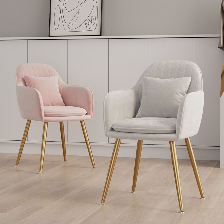 Nordic Style Metal Chair Solid Back Kitchen Dining Arm Chair for Dinning Room