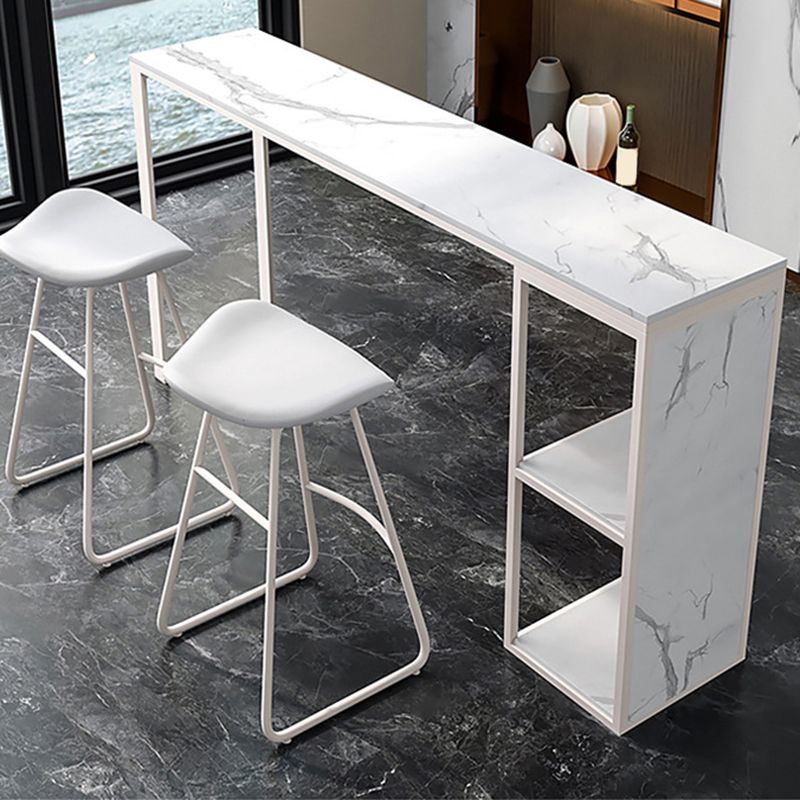 Rectangular Bar Height Table Faux Marble Top Bistro Pub Table for Patio Use Clearhalo 'Bar Furniture' 'Bar Tables' 'bar_tables' 'furn' 'furn_bar_tables' 'Furniture' 'Kitchen & Dining Furniture' 1200x1200_c0e38f32-8adb-48af-a2c9-c65ac2b63cc5