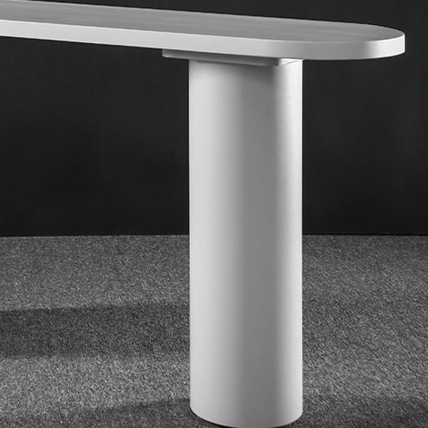 Industrial White Pub Bar Table Wood Double Pedestal Bar Dining Table Fixed Table Clearhalo 'Bar Furniture' 'Bar Tables' 'bar_tables' 'furn' 'furn_bar_tables' 'Furniture' 'furniture_bar_tables' 'Kitchen & Dining Furniture' 1200x1200_c0e4146c-6bf9-452d-8ccf-c179d4a50a2e