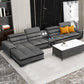 Modern Sofa Bed Leather Upholstered Grey Latex/sponge Upholstered Solid Wood Frame Sofa