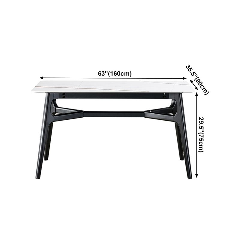Sintered Stone White Dining Table Minimalist Trestle Base Table for Dining Room Clearhalo ' dining_table' 'Dining Tables & Seating' 'Dining Tables' 'furn' 'furn_dining_table' 'Furniture' 'furniture_dining_table' 'Kitchen & Dining Furniture' 'kitchen&dining_furn' 'kitchen' 'kitchen_dining_table' 1200x1200_c0e47f1b-f2f8-40ef-912f-275f39e8d181