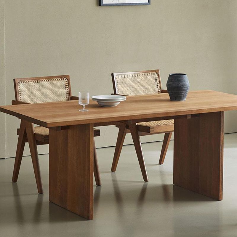 1/3/4/5 Pieces Rectangle Dining Set Solid Wood Dining Table with Wooden Chairs Clearhalo 'Dining Room Sets' 'Dining Tables & Seating' 'dining_room_set' 'furn' 'furn_dining_room_set' 'Furniture' 'Kitchen & Dining Furniture' 1200x1200_c0e527ad-cb91-46f0-96c4-5aa88b7c7da1