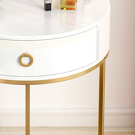 Tavolo da vanità in legno e metallo in scrivania di trucco bianco/verde con 1 cassetto