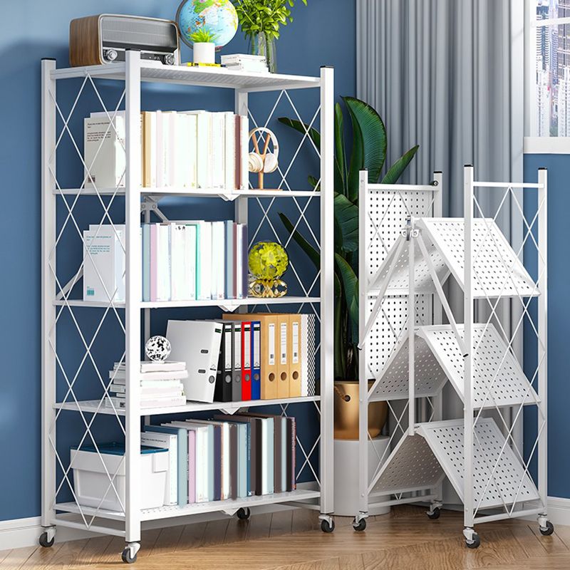 Modern Metal Bookcase Geometric Bookshelf for Living Room, 28" L X 14.5" W Clearhalo 'Bookcases' 'furn' 'furn_bookcases' 'Furniture' 'Office Furniture' 1200x1200_c0e620e4-4db9-4b60-bce9-bde9b646695f