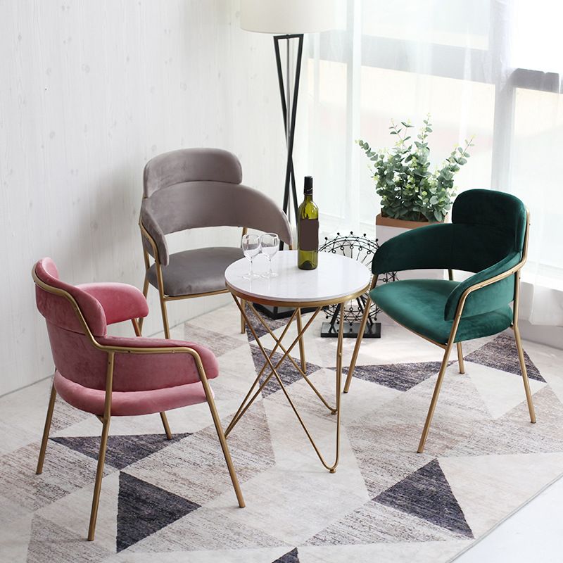 Home Kitchen Accent Chair Velvet Arm Upholstered Dining Chair